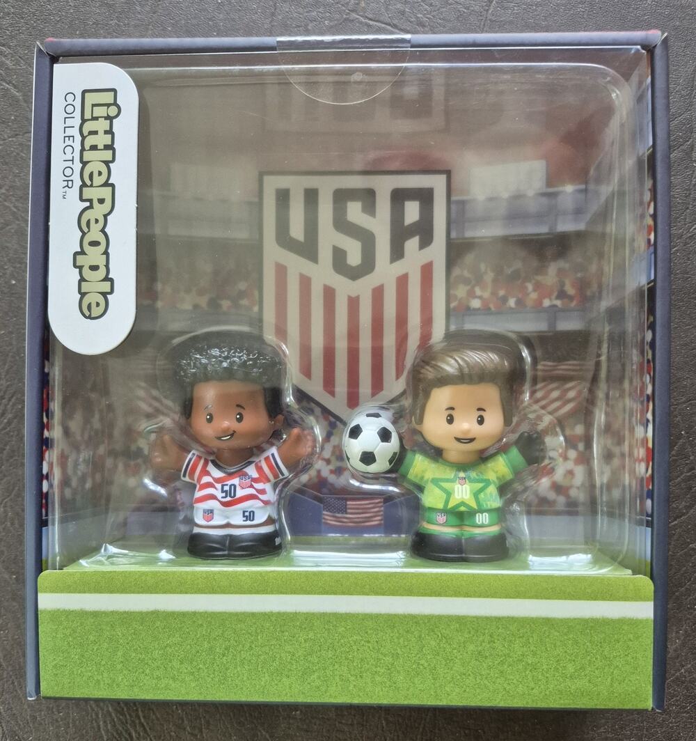 Fisher Price Little People USA Soccer Goalie Striker Figurines 2026 NEW in Box
